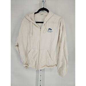 Vtg Y2K Venice Beach CA Womens Sz XL Full Zip Hoodie White w/ Dolphins